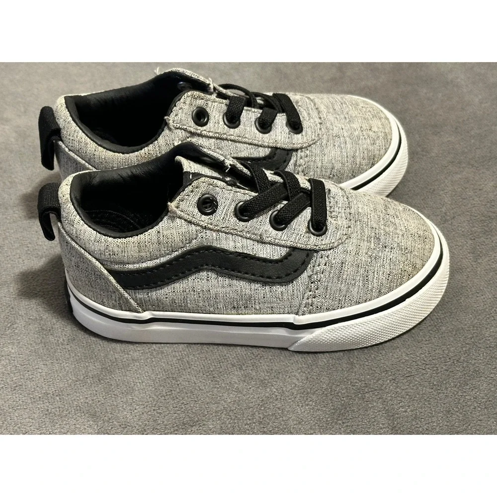 Vans Ward Low Top Toddler Sneakers Grey Heather Black Size 6.0 Toddler
